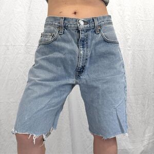 y2k cut off levis 505 denim shorts 31 waist vintage light wash